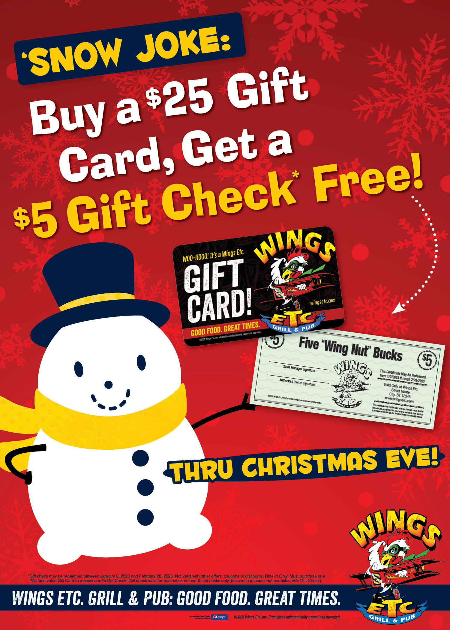 The more you give, the more you get at Wings Etc. starting Nov. 25
