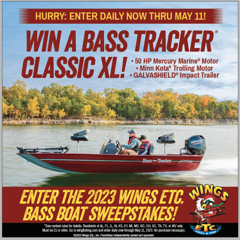 Wings Etc. Bass Boat Sweepstakes celebrates the fun and traditions of